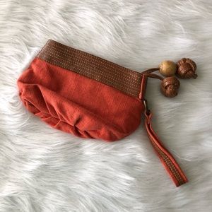 Fossil Small Cloth Cosmetic Bag Orange Brown